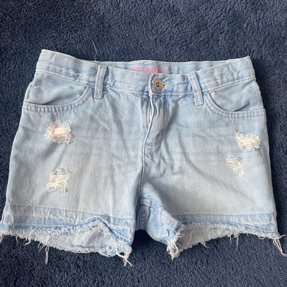 The Children’s Place Light Blue Distressed Denim Shorts